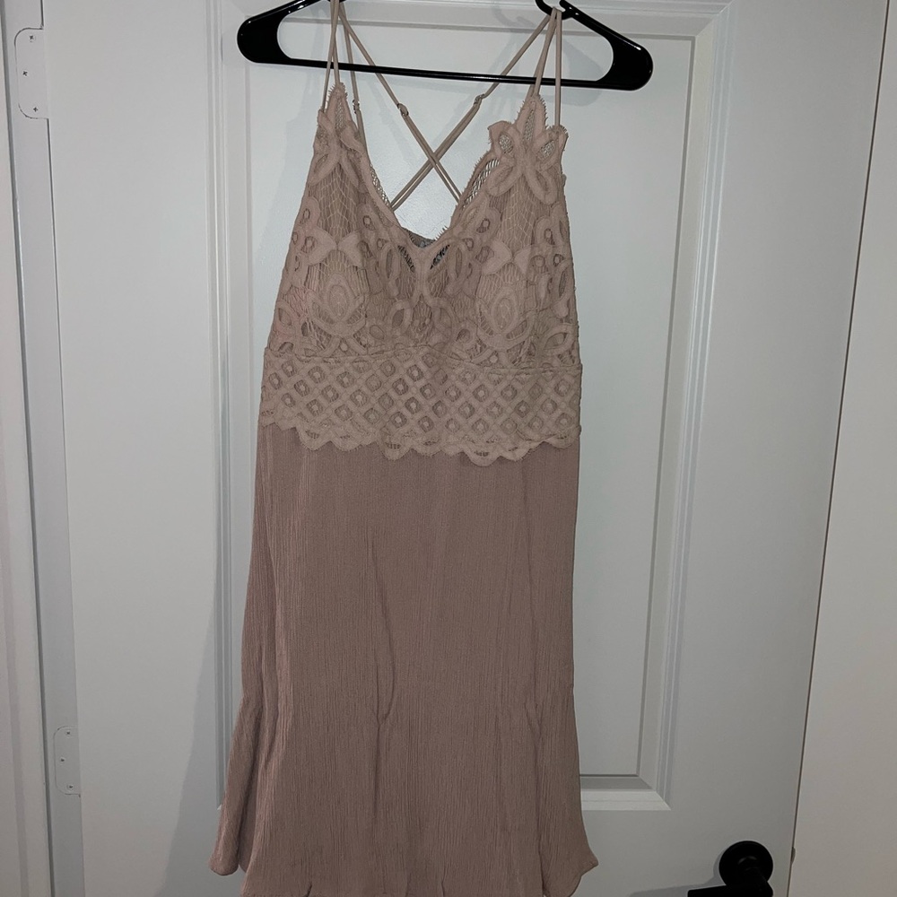 Justify Lace Crochet Tank Dress in Blush
